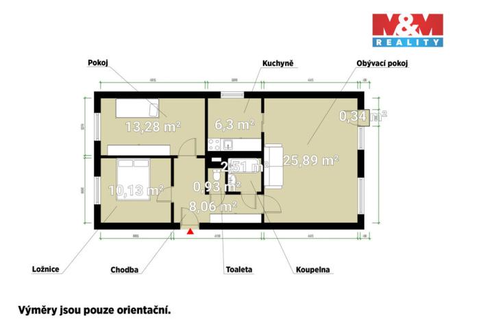 Prodej bytu 3+1, Neratovice, Na Výsluní, 65 m2