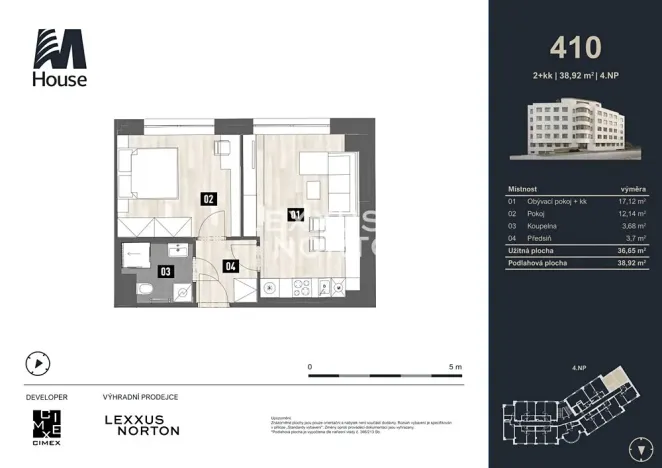 Prodej bytu 2+kk, Praha - Vršovice, Murmanská, 39 m2