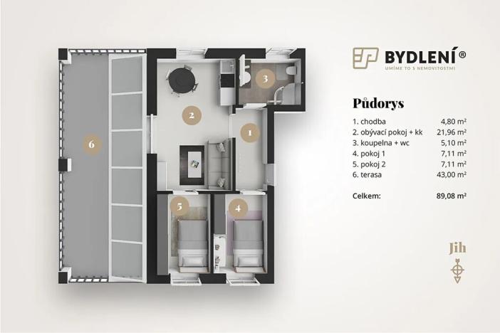 Prodej bytu 3+kk, Velemín, 89 m2