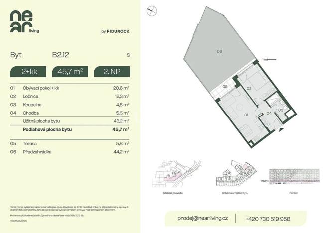 Prodej bytu 2+kk, Praha - Libeň, Na kopečku, 43 m2