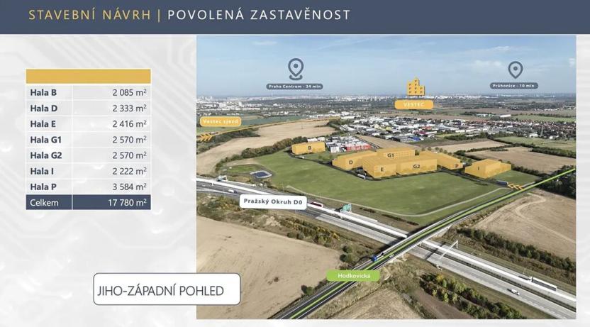 Prodej komerčního pozemku, Vestec, Hodkovická, 9605 m2