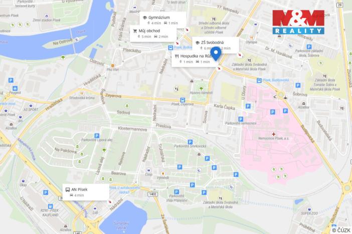 Pronájem bytu 1+1, Písek - Budějovické Předměstí, Budějovická, 55 m2