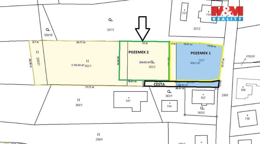 Prodej pozemku pro bydlení, Borovany - Trocnov, 834 m2
