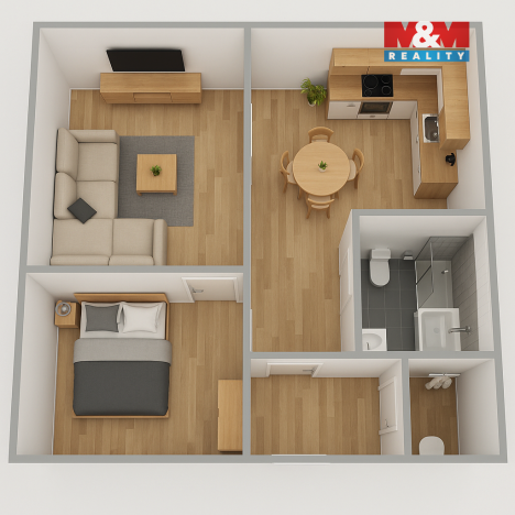 Prodej bytu 2+1, Chotiměř, 48 m2