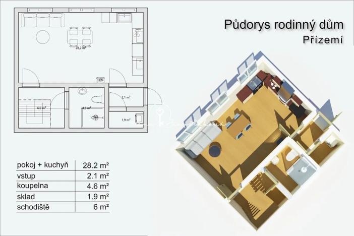 Prodej rodinného domu, Trhové Sviny, Tyršovo nábřeží, 80 m2