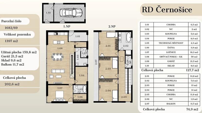 Prodej rodinného domu, Černošice, Slunečná, 160 m2