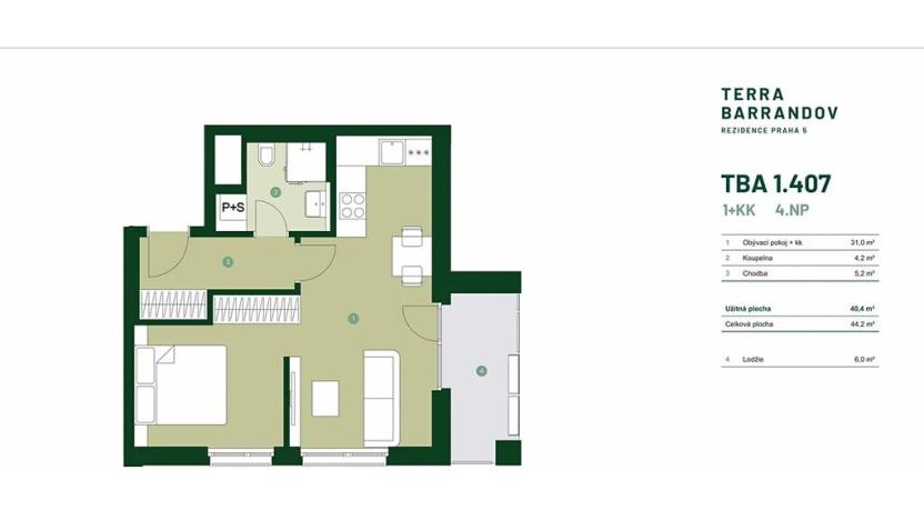 Prodej bytu 1+kk, Praha - Hlubočepy, Silurská, 44 m2