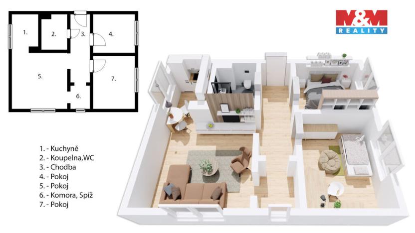 Pronájem bytu 3+kk, Adršpach - Horní Adršpach, 58 m2