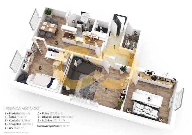 Prodej bytu 3+1, Volary, Sídl. Míru, 65 m2