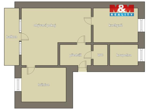 Prodej bytu 2+1, Pelhřimov, Friedova, 48 m2