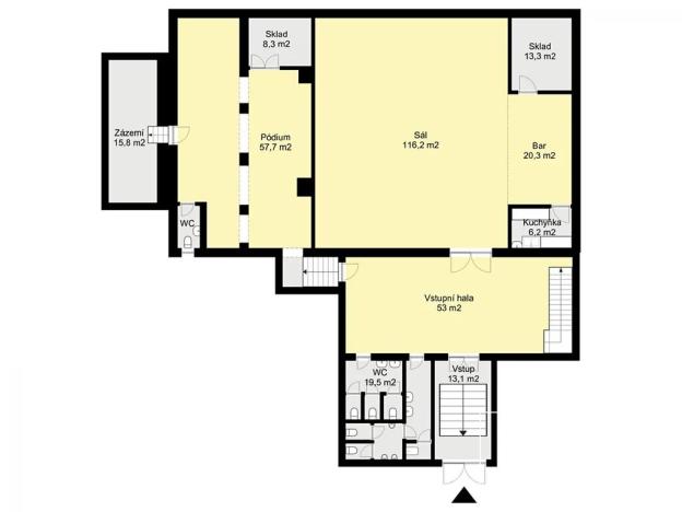 Pronájem komerční nemovitosti, Kolín, Husovo náměstí, 300 m2