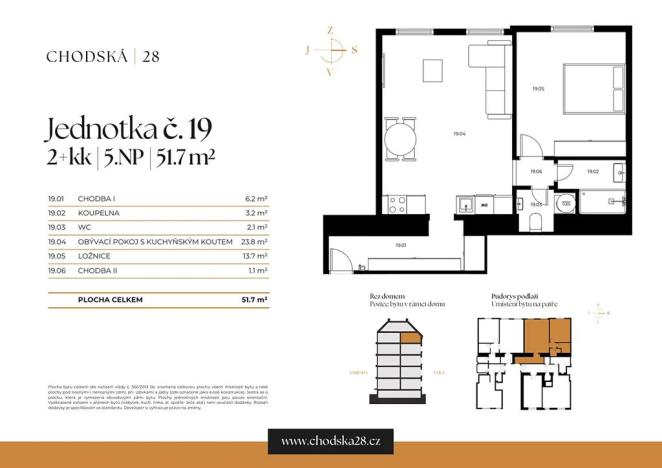 Prodej bytu 2+kk, Praha - Vinohrady, Chodská, 54 m2