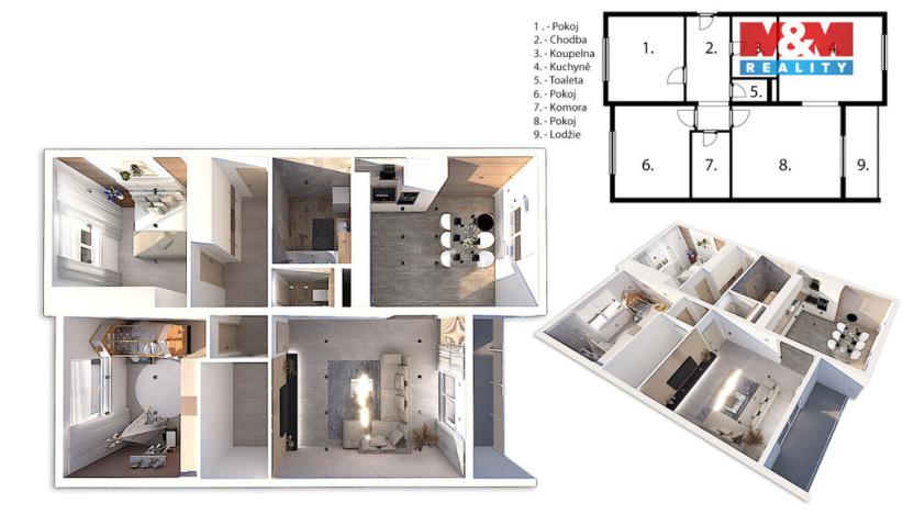 Prodej bytu 3+1, Nýrsko, Rybářská, 91 m2