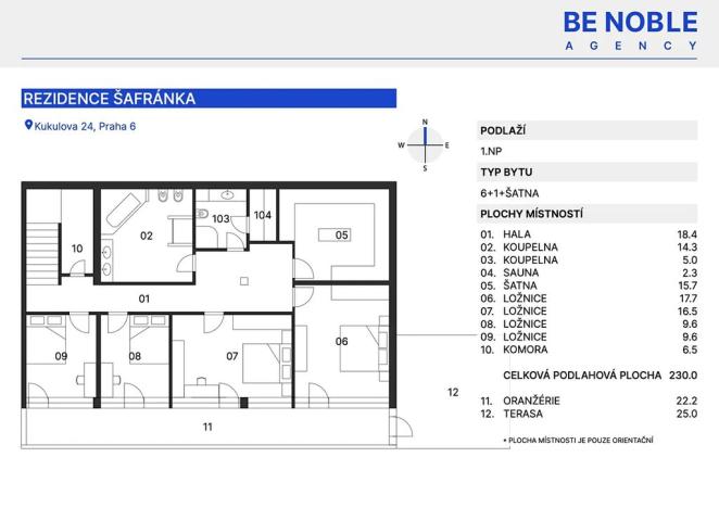 Prodej bytu 6+kk a větší, Praha - Břevnov, Kukulova, 252 m2