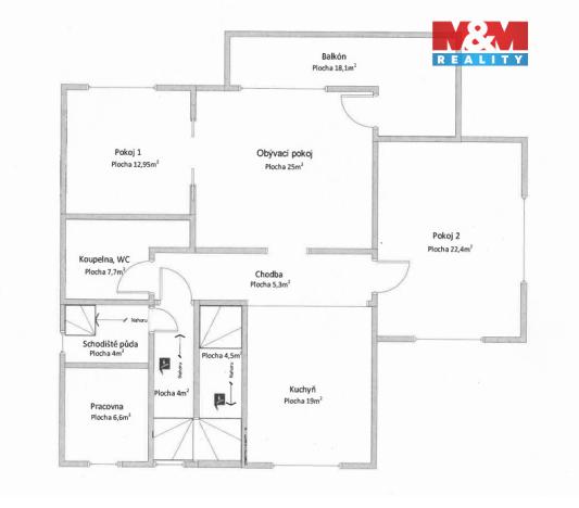 Prodej bytu 3+1, Děčín - Děčín VI-Letná, Slovanská, 117 m2