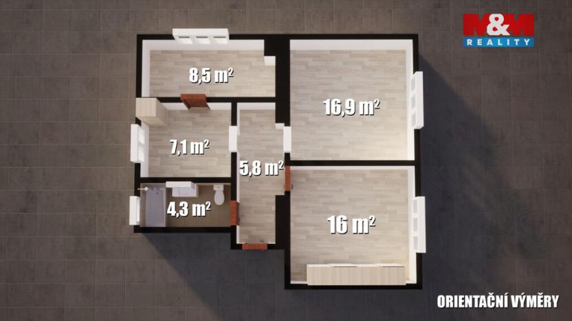 Pronájem bytu 3+1, Janská, 58 m2