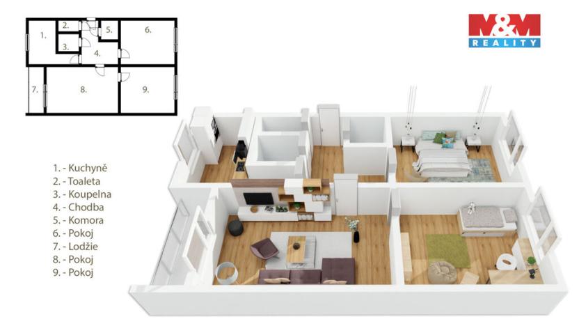 Prodej bytu 3+1, Skořenice, 81 m2