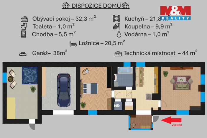 Prodej rodinného domu, Rašovice - Jindice, 92 m2