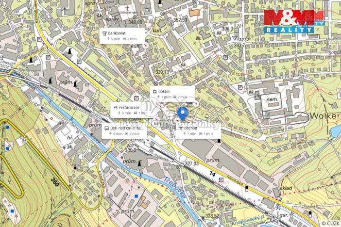 Pronájem kanceláře, Ústí nad Orlicí, Čs. armády, 13 m2