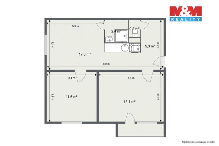Prodej bytu 2+1, Nejdek, J. A. Gagarina, 55 m2