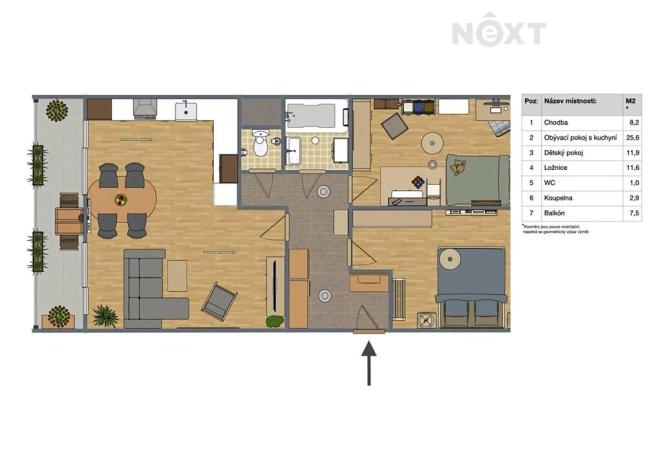 Prodej bytu 3+1, Podbořany, Kpt. Nálepky, 69 m2