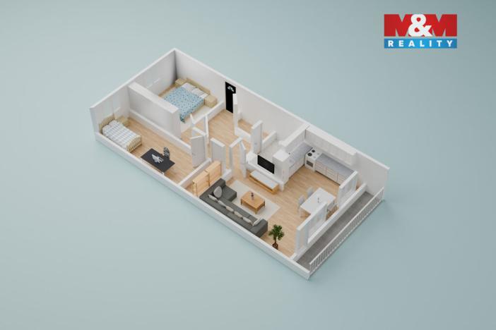 Prodej bytu 3+1, Teplice - Prosetice, Rovná, 67 m2