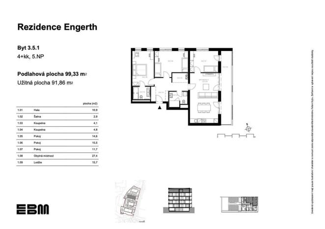 Prodej bytu 4+kk, Kladno, U Engerthu, 92 m2