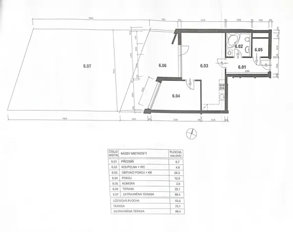 Pronájem bytu 2+kk, Praha - Zličín, Milotická, 54 m2