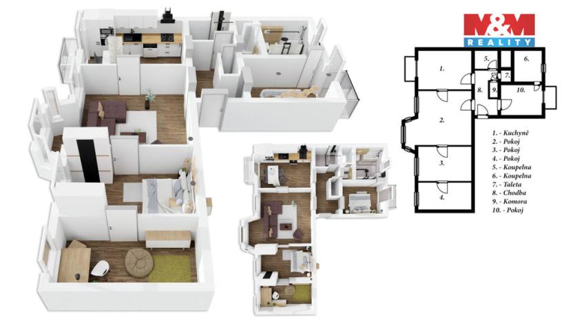 Prodej bytu 4+1, Praha - Smíchov, Zborovská, 141 m2