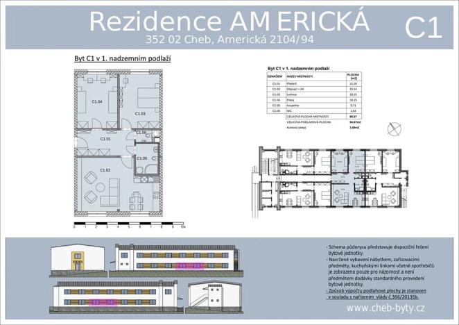 Prodej bytu 3+kk, Cheb, Americká, 89 m2