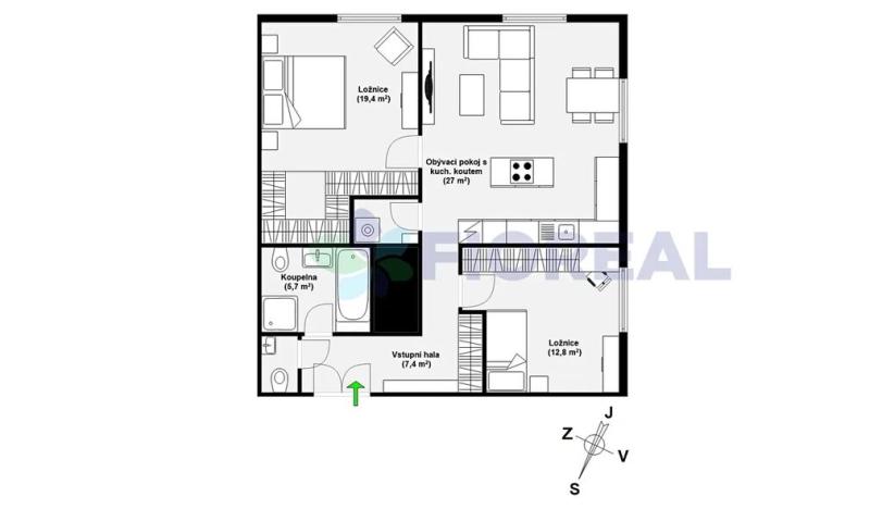 Prodej bytu 3+kk, Praha - Strašnice, Pod Rapidem, 85 m2