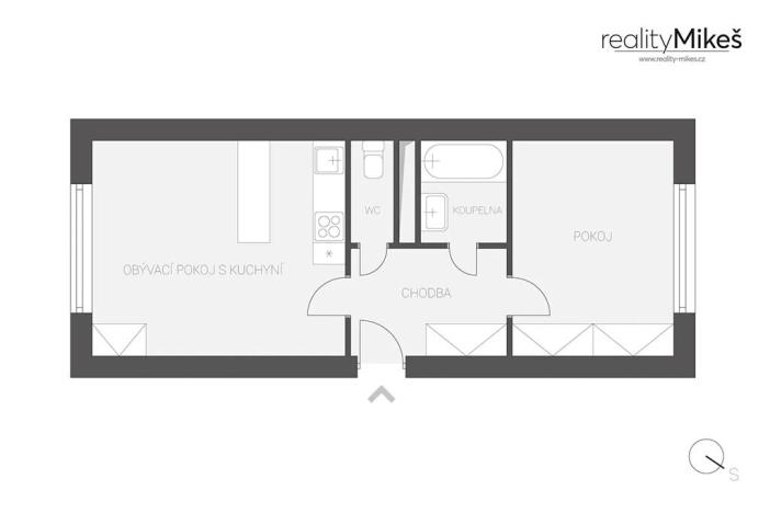 Prodej bytu 1+1, Železný Brod, Na Vápence, 41 m2