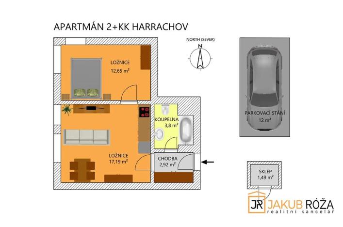 Prodej bytu 2+kk, Harrachov, 39 m2