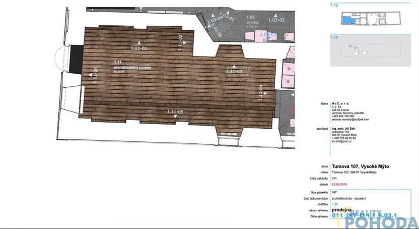 Pronájem kanceláře, Vysoké Mýto, Tůmova, 40 m2