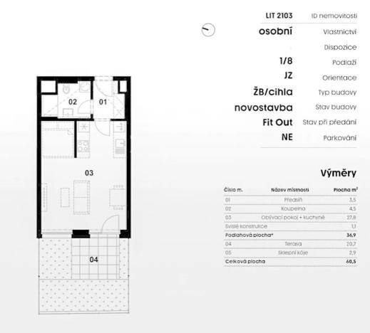 Prodej bytu 1+kk, Praha - Vršovice, Omská, 36 m2