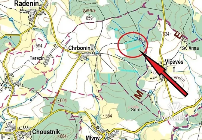 Prodej lesa, Chrbonín, 32870 m2