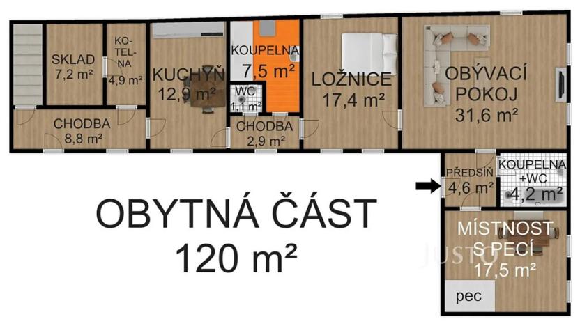 Prodej rodinného domu, Cehnice, 120 m2