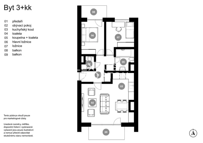Prodej bytu 3+kk, Praha - Hlubočepy, Silurská, 62 m2