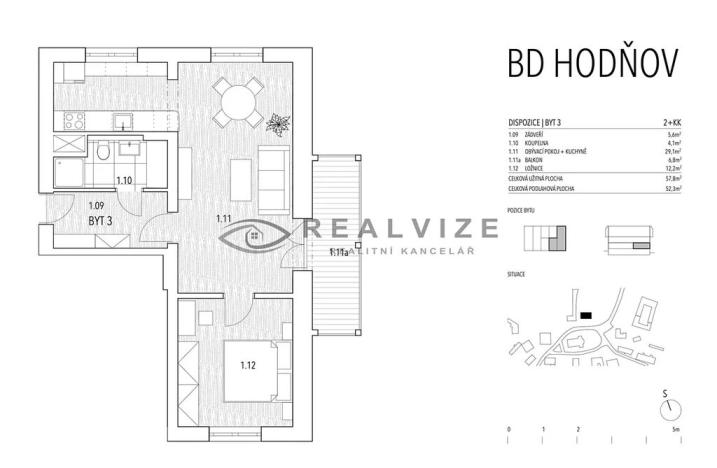 Prodej bytu 2+kk, Horní Planá, 51 m2