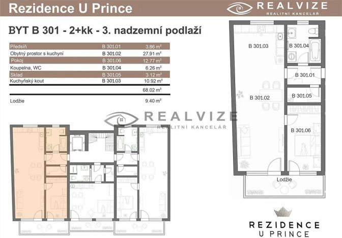 Pronájem bytu 2+kk, České Budějovice, Rudolfovská tř., 65 m2