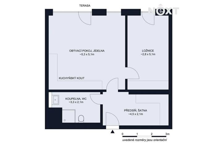 Pronájem bytu 2+kk, České Budějovice, O. Nedbala, 59 m2