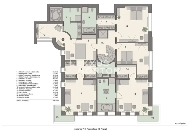 Prodej bytu 6+kk a větší, Praha - Bubeneč, Rooseveltova, 386 m2