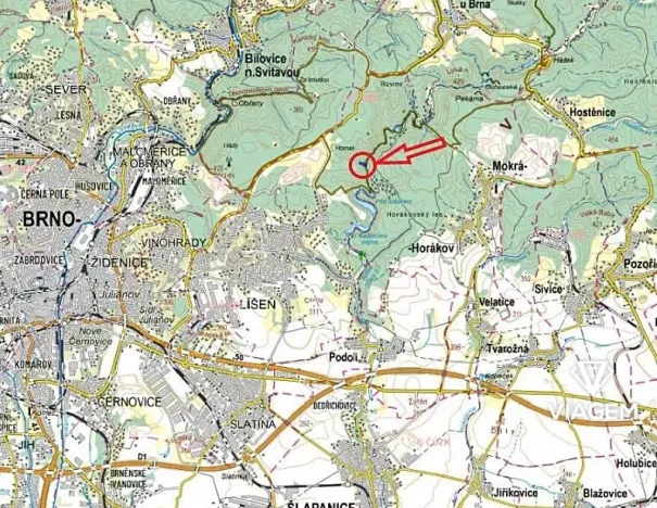 Prodej podílu lesa, Brno, 1092 m2