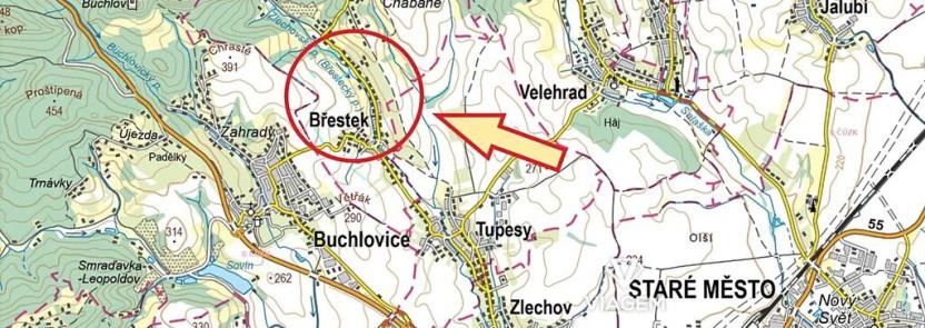 Prodej podílu pole, Břestek, 498 m2