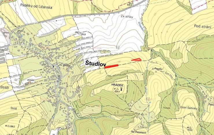 Prodej louky, Študlov, 2798 m2