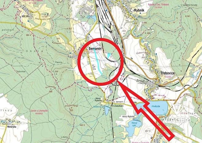 Prodej podílu pole, Semanín, 21211 m2