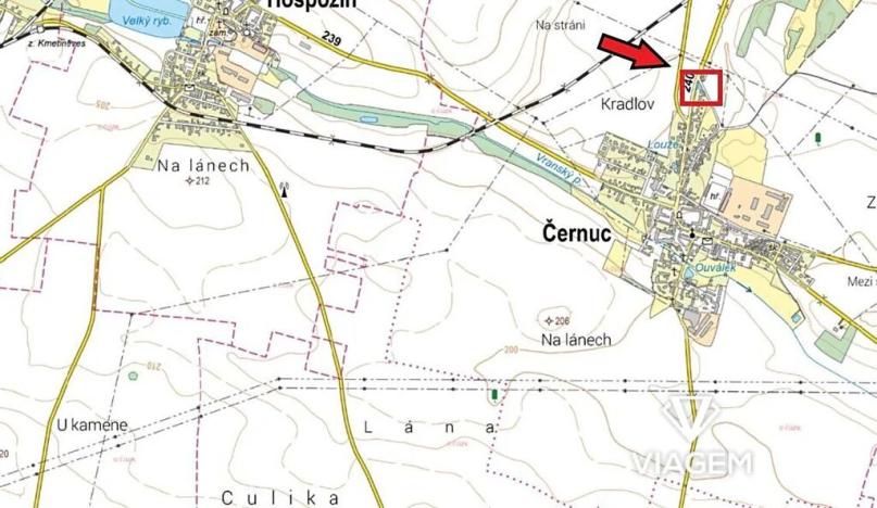 Prodej zahrady, Černuc, 656 m2