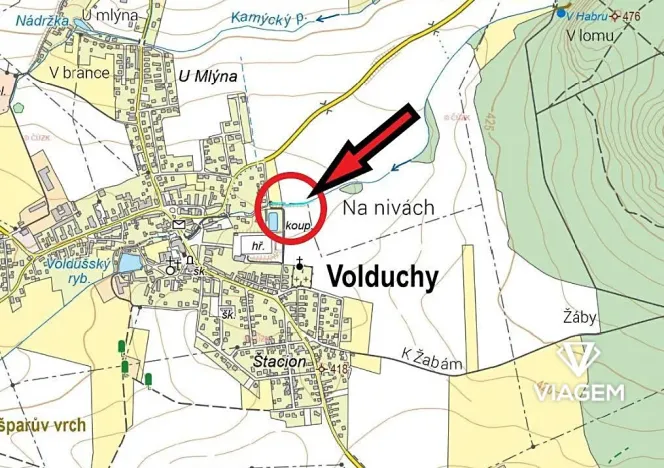 Prodej pole, Volduchy, 754 m2