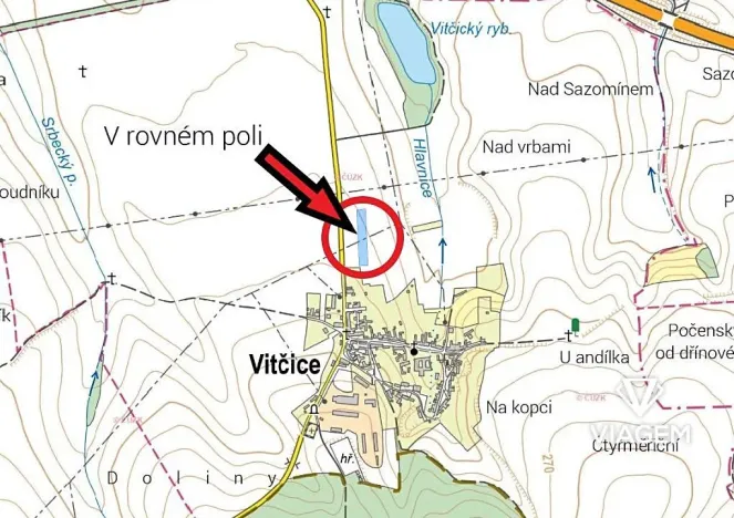 Prodej podílu pole, Vitčice, 3268 m2