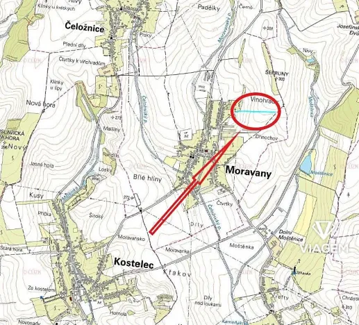 Prodej zahrady, Moravany, 4453 m2